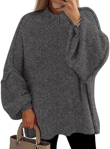 PRETTYGARDEN Women's 2025 Fall Oversized Sweaters Chunky Knit Mock Neck Long Sleeve Casual Trendy... | Amazon (US)