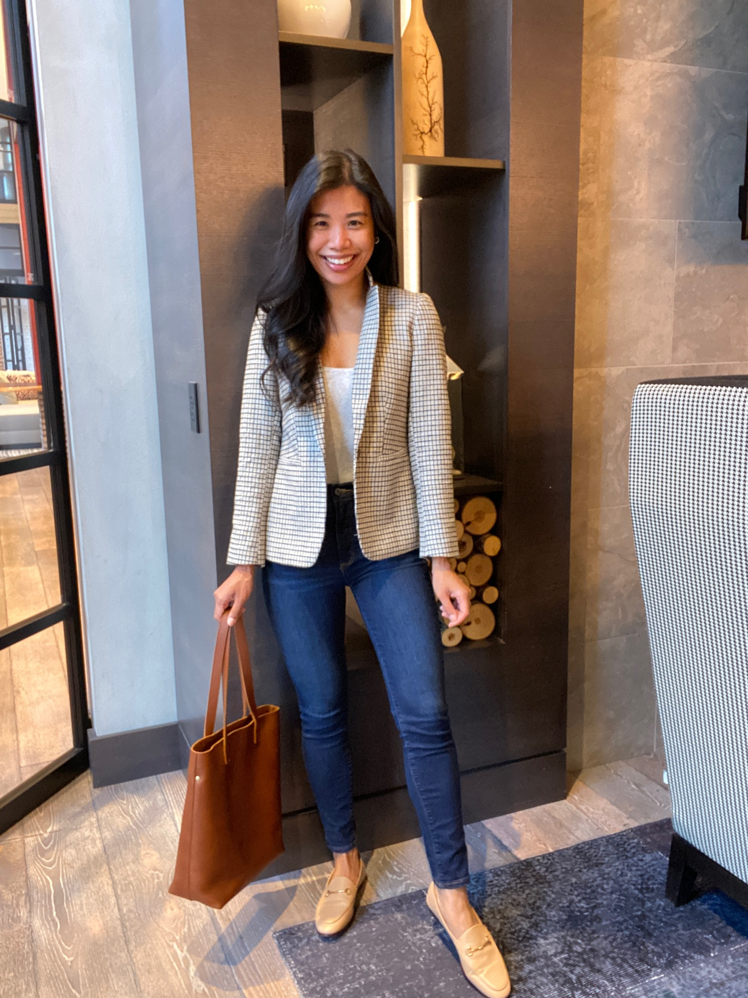 Jeans work outfit tote bag jeans blazer loafers 

#LTKshoecrush #LTKworkwear #LTKSeasonal