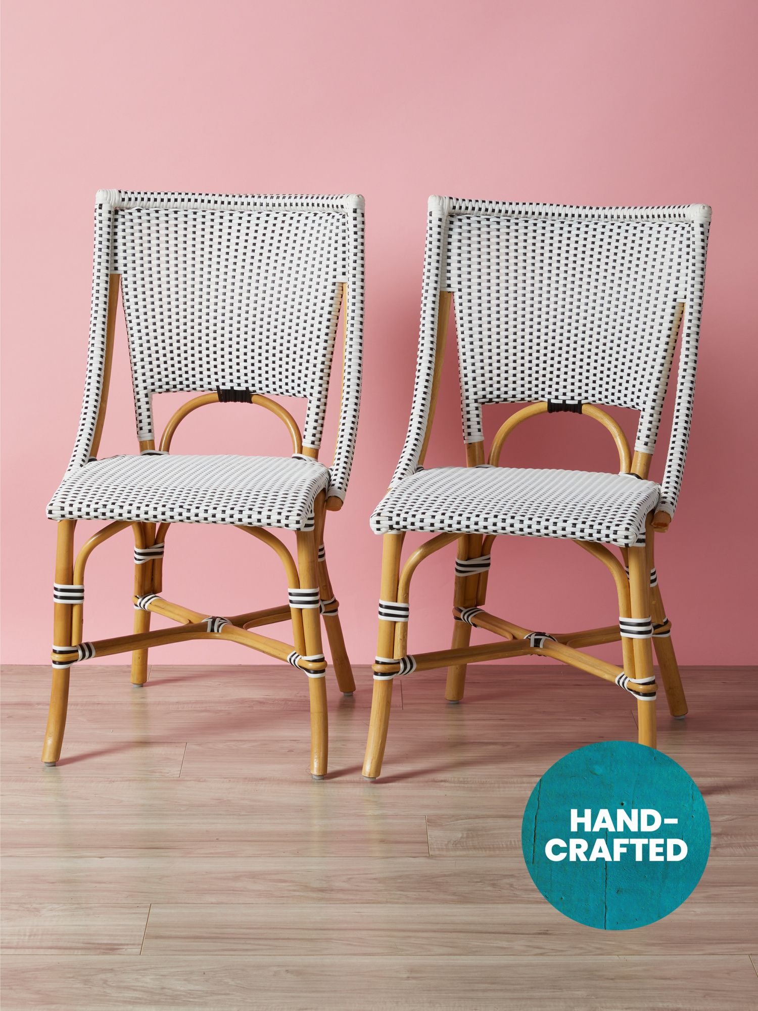 2pk 36in Indoor Outdoor Rattan Woven Bistro Chairs | HomeGoods