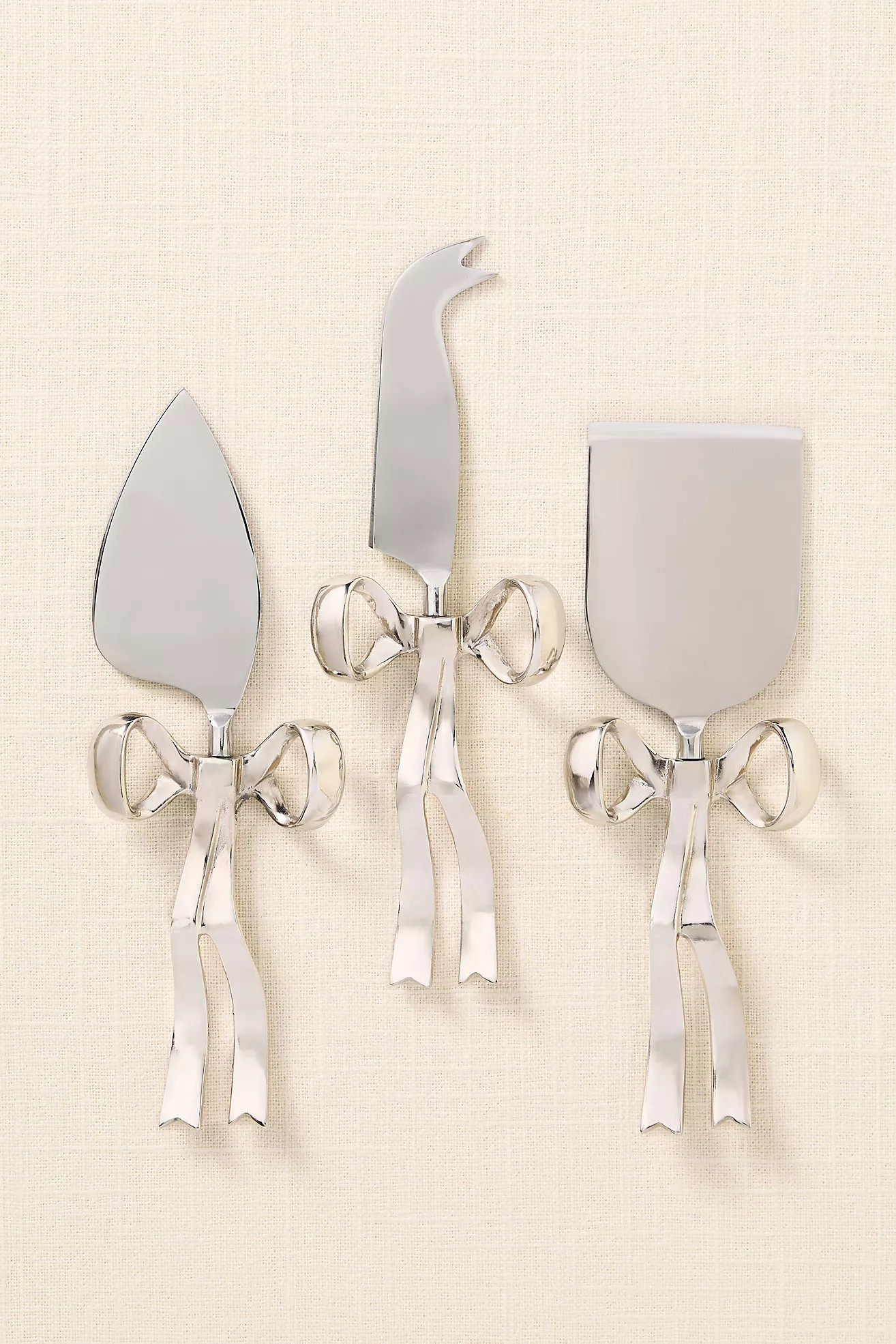 Benedita Stainless Steel Bow Cheese Knives, Set of 3 | Anthropologie (US)