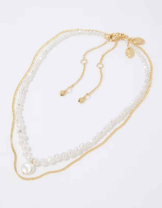 Aerie Pearl Choker Necklace Pack | American Eagle Outfitters (US & CA)