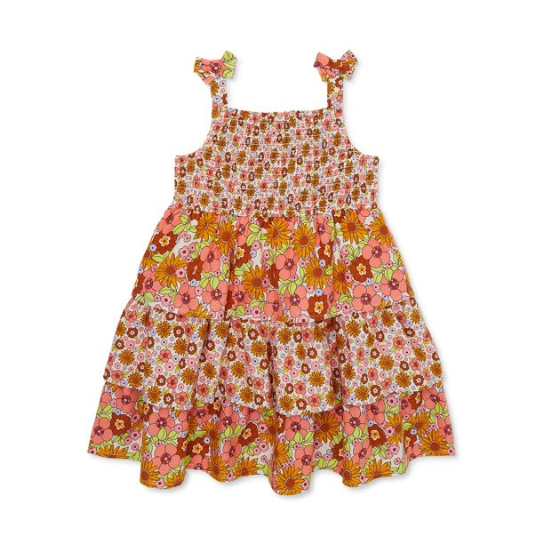 Wonder Nation Baby and Toddler Girls Sleeveless Smocked Dress, Sizes 12M-5T | Walmart (US)