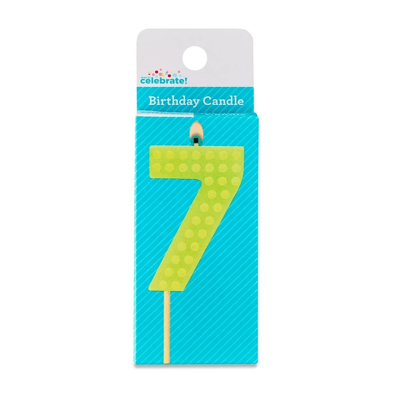 Green Building Block Number 7 Birthday Candle, by Way To Celebrate | Walmart (US)
