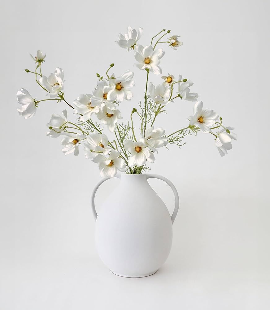 ANNIE&PANDA 3 Pack Realistic White Artificial Cosmos Flowers 23 Inch- Perfect for Weddings, Home ... | Amazon (US)