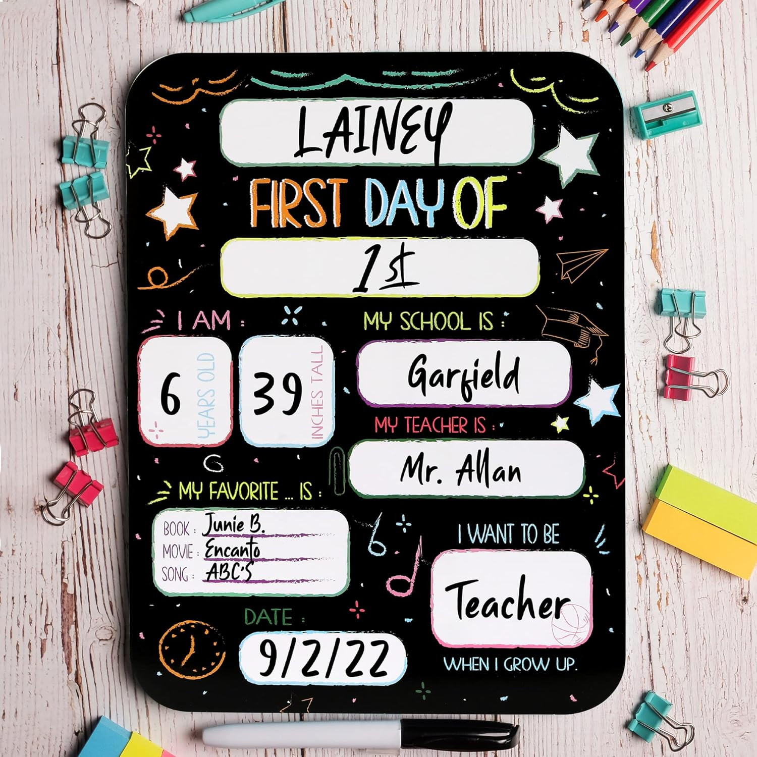 Beautiful First and Last Day of School Board Signs Set of 12 - Reversible 12" x 9" Back to School... | Amazon (US)