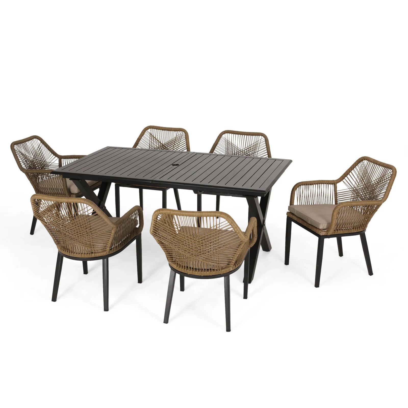 Wahl 6 - Person Rectangular Outdoor Dining Set with Cushions | Wayfair North America