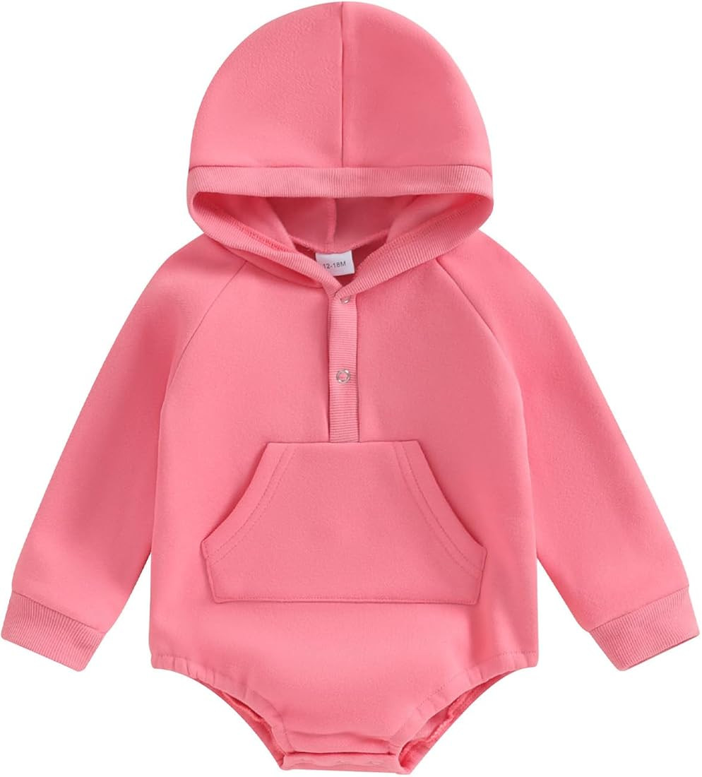 FYBITBO Infant Baby Boys Girls Clothes Fall Winter Hoodie Romper Long Sleeve Sweatshirt Onesie Wa... | Amazon (US)