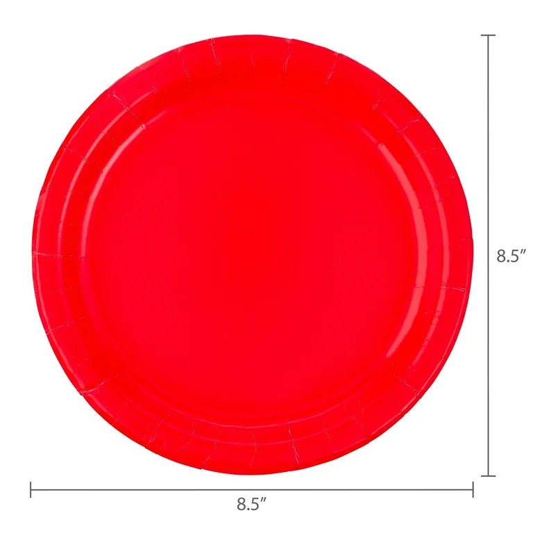 Disposable Paper Plates, 9", Red, 55 Count, by Way To Celebrate | Walmart (US)