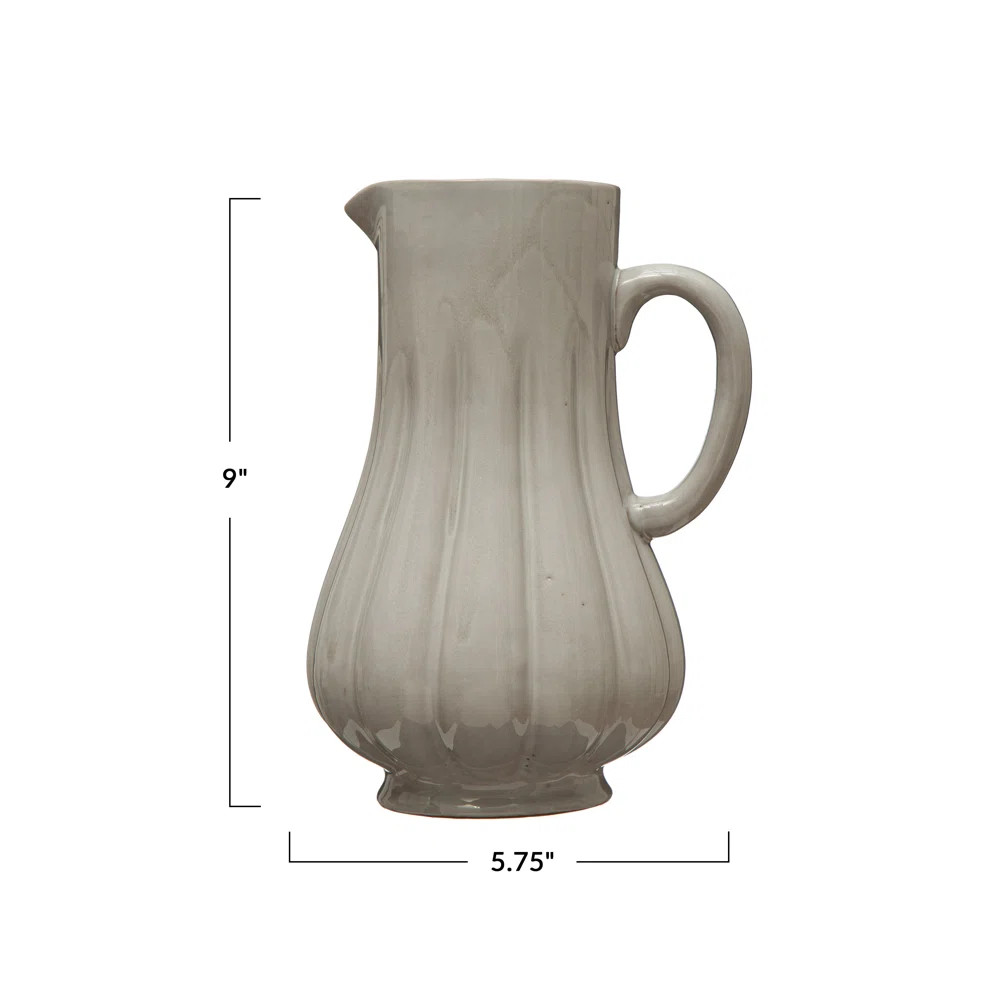 August Grove® Andriette Stoneware Fluted Pitcher in Reactive Glaze | Wayfair | Wayfair North America