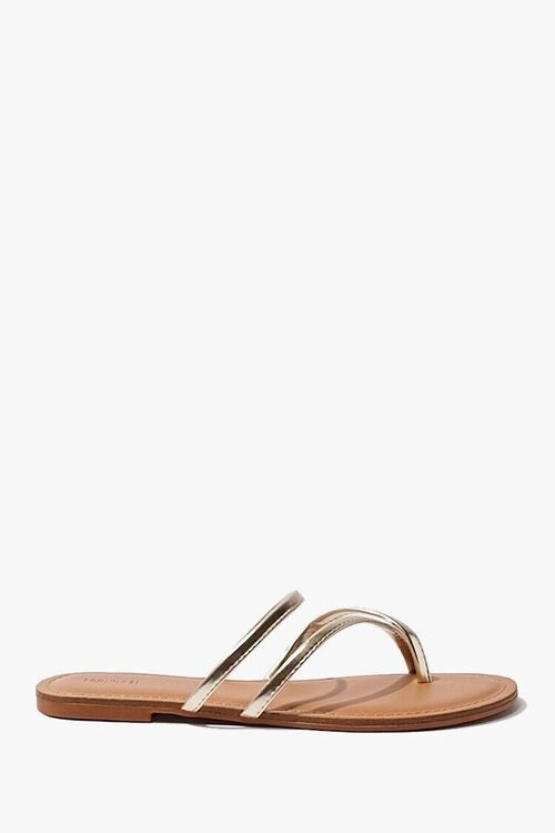 Strappy Metallic Toe Thong Sandals | Forever 21 (US)