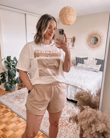 Comfy stay at home outfit from Aerie - lounge shorts (size L), neutral graphic tee (size M)

Loungewear, comfy outfits, wfh outfits 


#LTKFind #LTKstyletip #LTKunder50