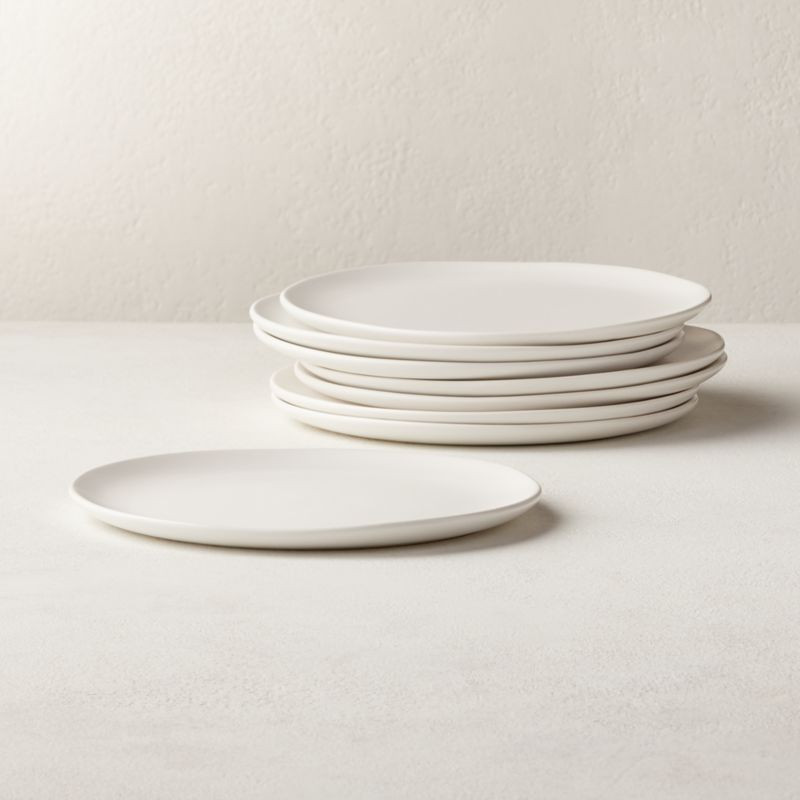 Crisp Matte White Salad Plates Set of 8 + Reviews | CB2 | CB2