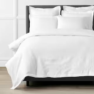 The Company Store Solid Washed White Linen King Duvet Cover 50548D-K-WHITE - The Home Depot | The Home Depot