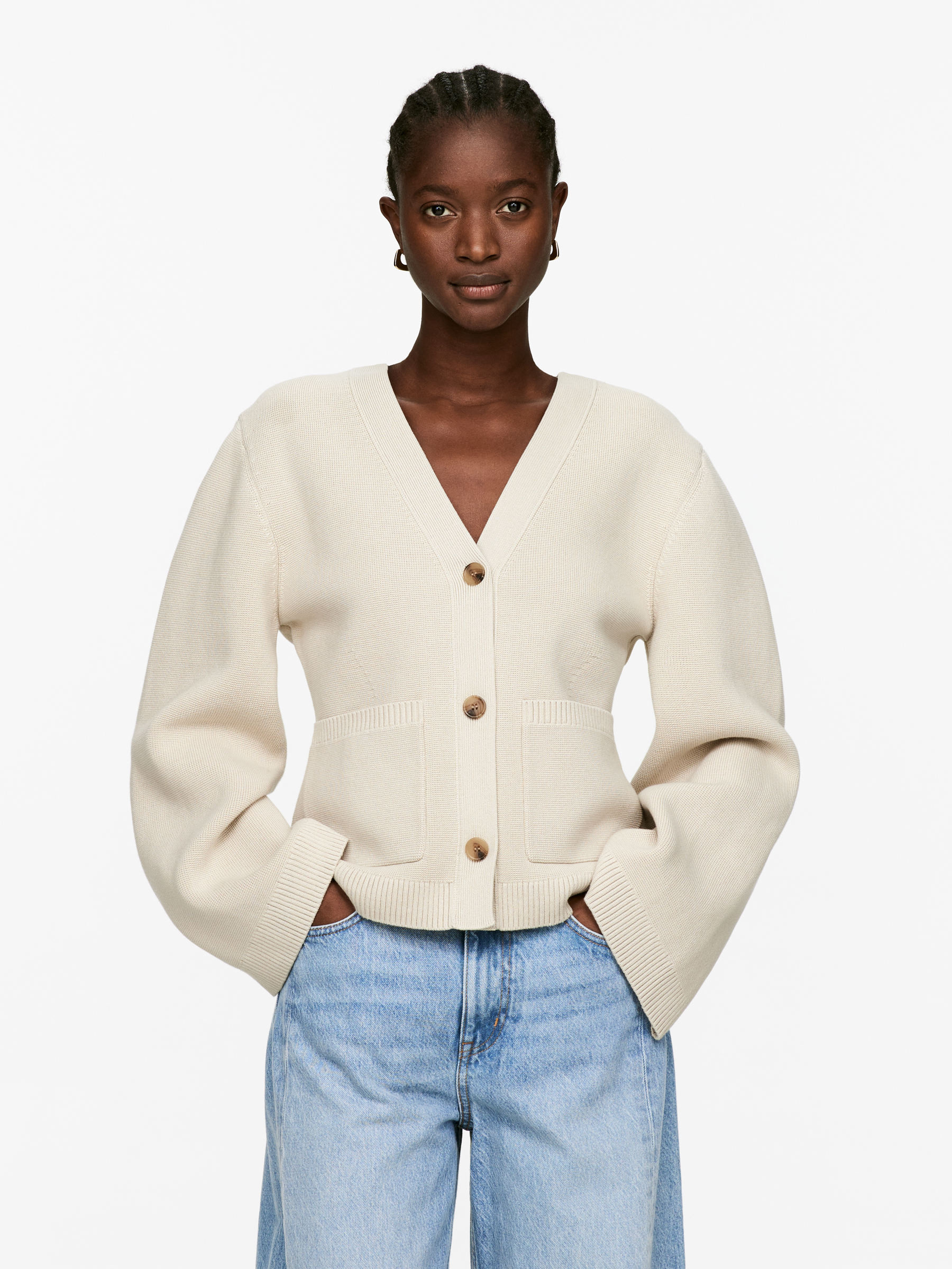 Cotton Cardigan – Light Mole – Women – ARKET GB | Arket UK