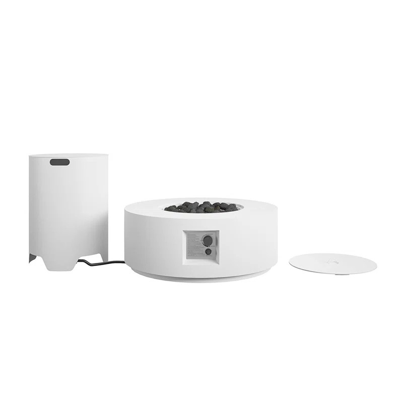 Antonien 30" Fire Pit & Side Table W/ Propane Tank Storage | Wayfair North America