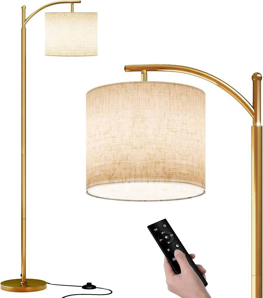 SUNMORY Arc Floor Lamp, Modern Floor Lamp with Romote Control and Stepless Dimmable Bulb, Metal S... | Amazon (US)