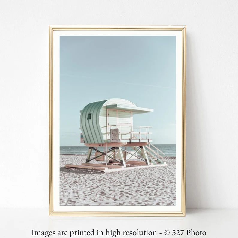 Miami Print South Beach Photography Ocean Pastel Wall Art | Etsy (US)