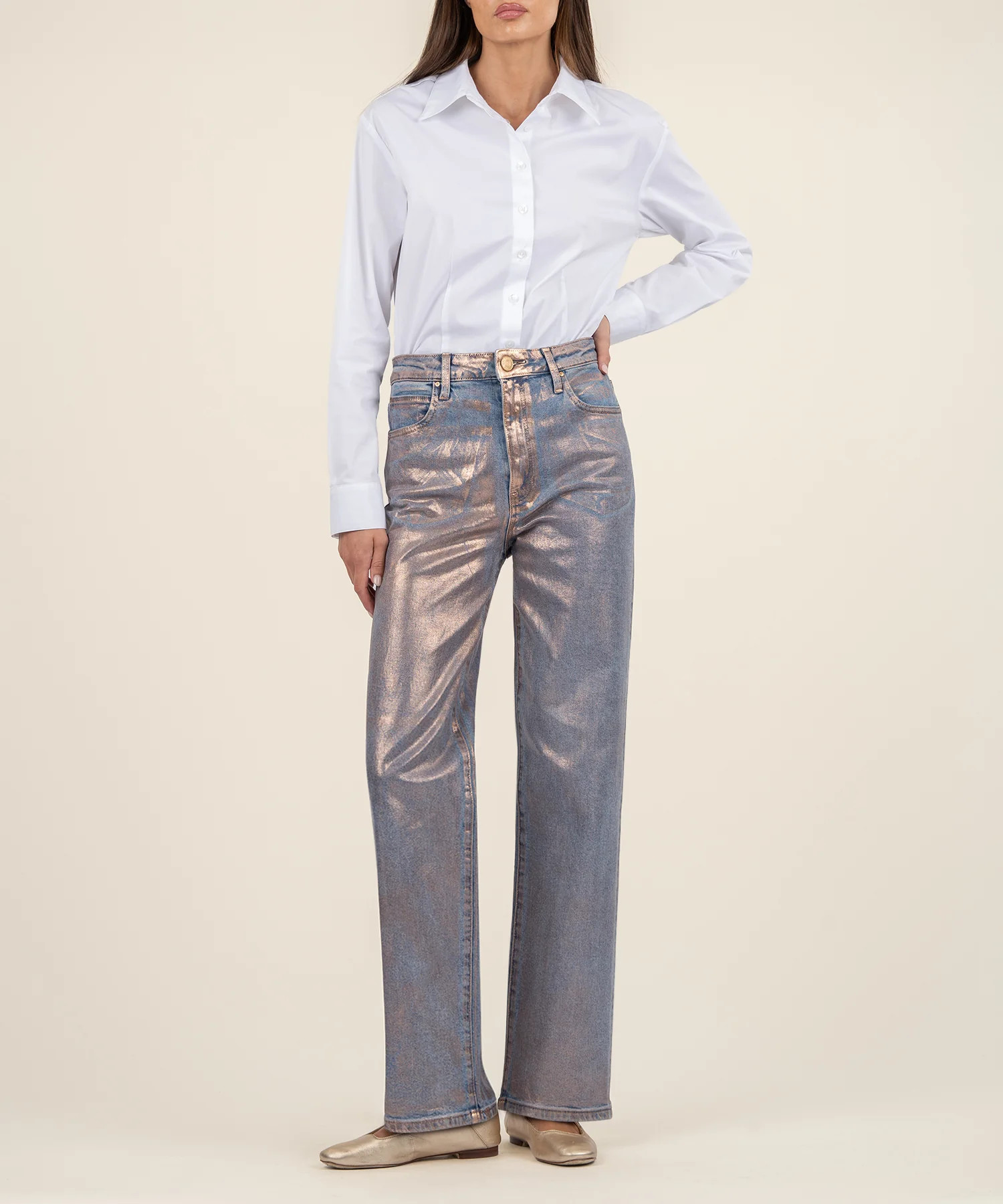 Sienna Coated High Rise Wide Leg - Kut from the Kloth | Kut From Kloth