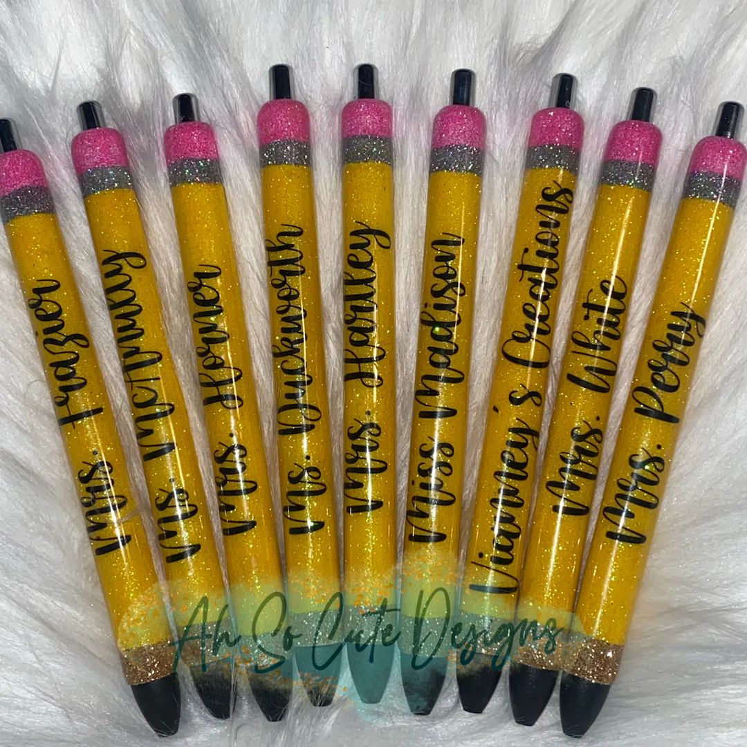 Pencil Style Epoxy Pens Personalized - Etsy | Etsy (US)