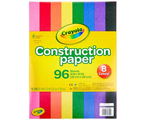 Crayola Construction Paper 9" x 12" Pad, 8 Classic Colors (96 Sheets), Great For Classrooms & School | Amazon (US)