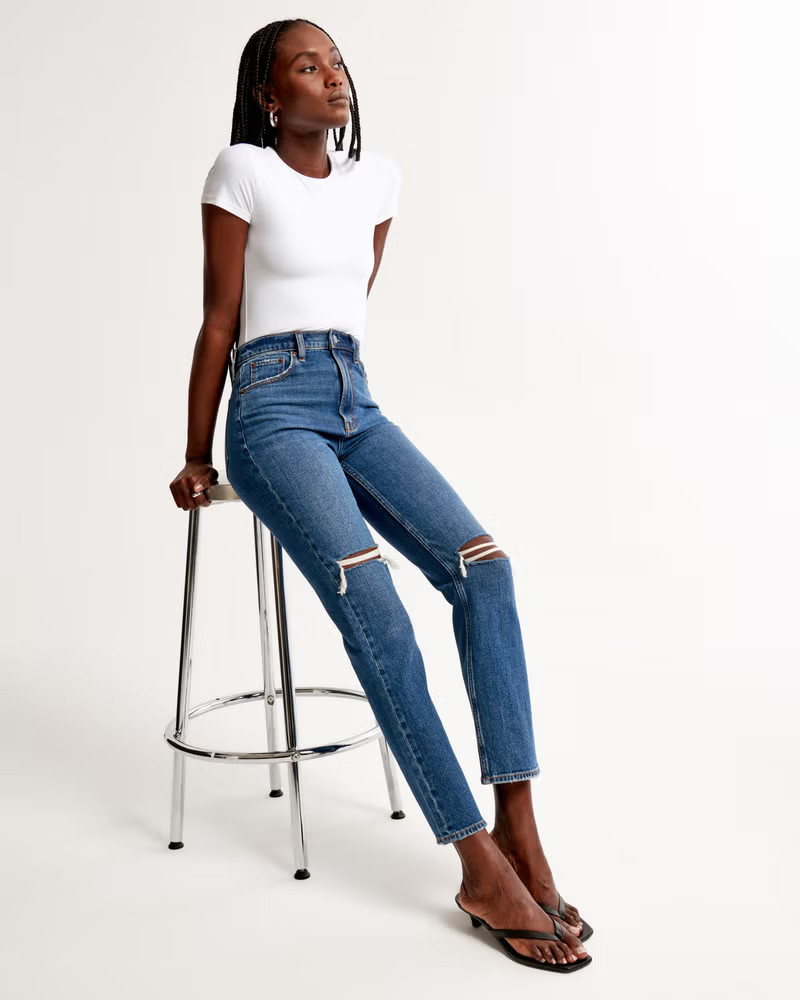 Ultra High Rise Ankle Straight Jean | Abercrombie & Fitch (US)