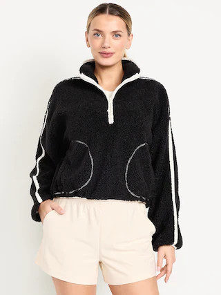 Loose Sherpa Quarter-Zip Pullover | Old Navy (CA)