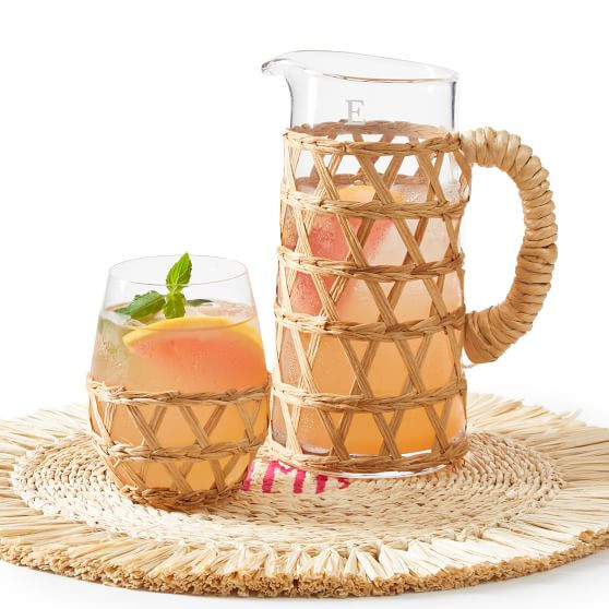 Hand-Woven  Cane Pitcher | Mark and Graham