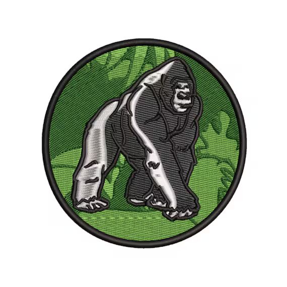 Awesome Silver Back Gorilla Embroidered Iron on/Sew on patch - Jungle Explorer Zoo Souvenir Anima... | Etsy (US)