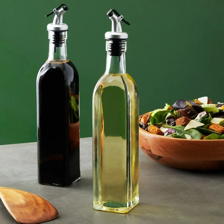 2-Pack Olive Oil and Vinegar Dispenser Set for Kitchen, Restaurant, Transparent Glass, Versatile ... | Walmart (US)
