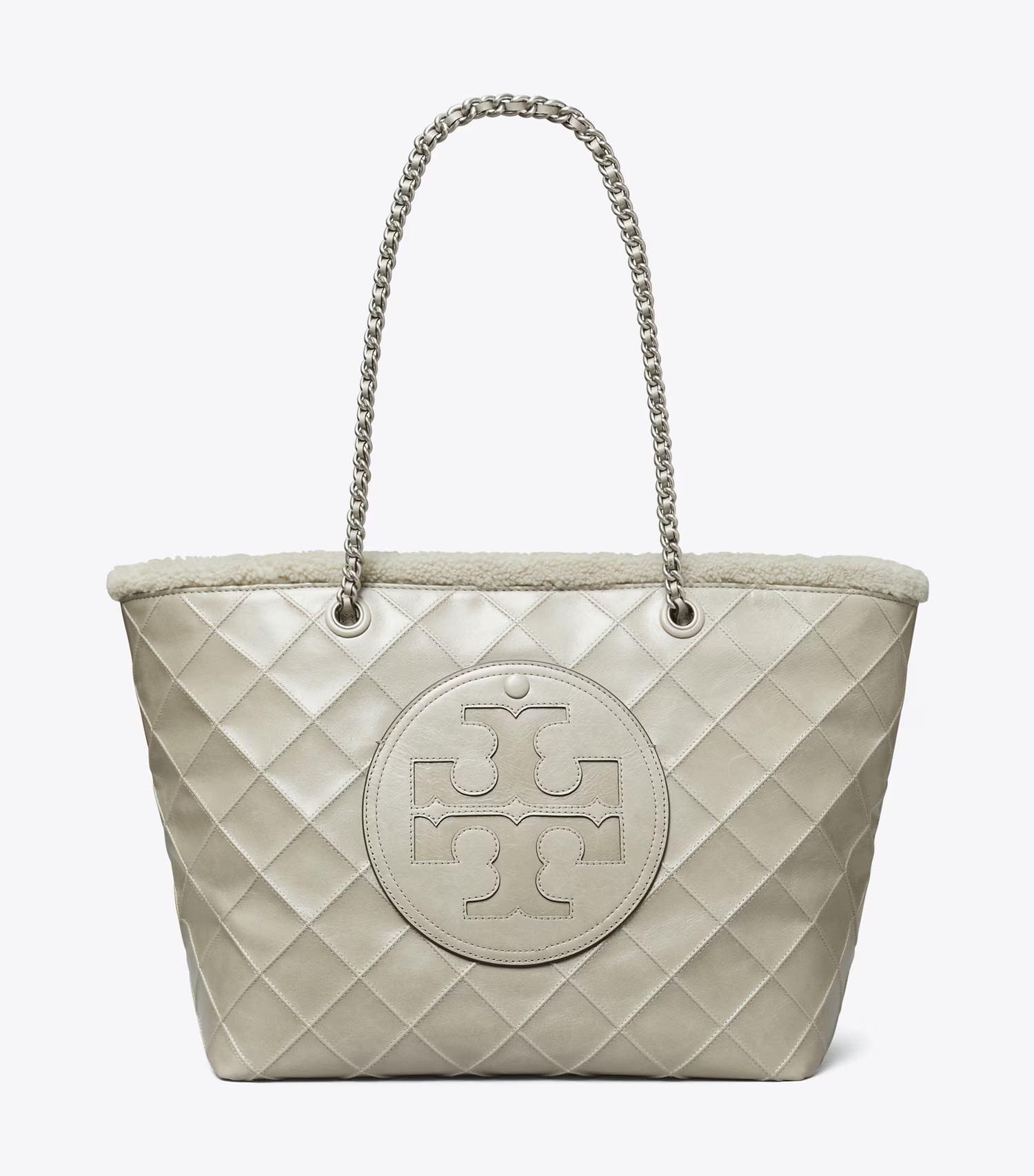 Ella Chain Shearling Tote: Women's Designer Tote Bags | Tory Burch | Tory Burch (US)