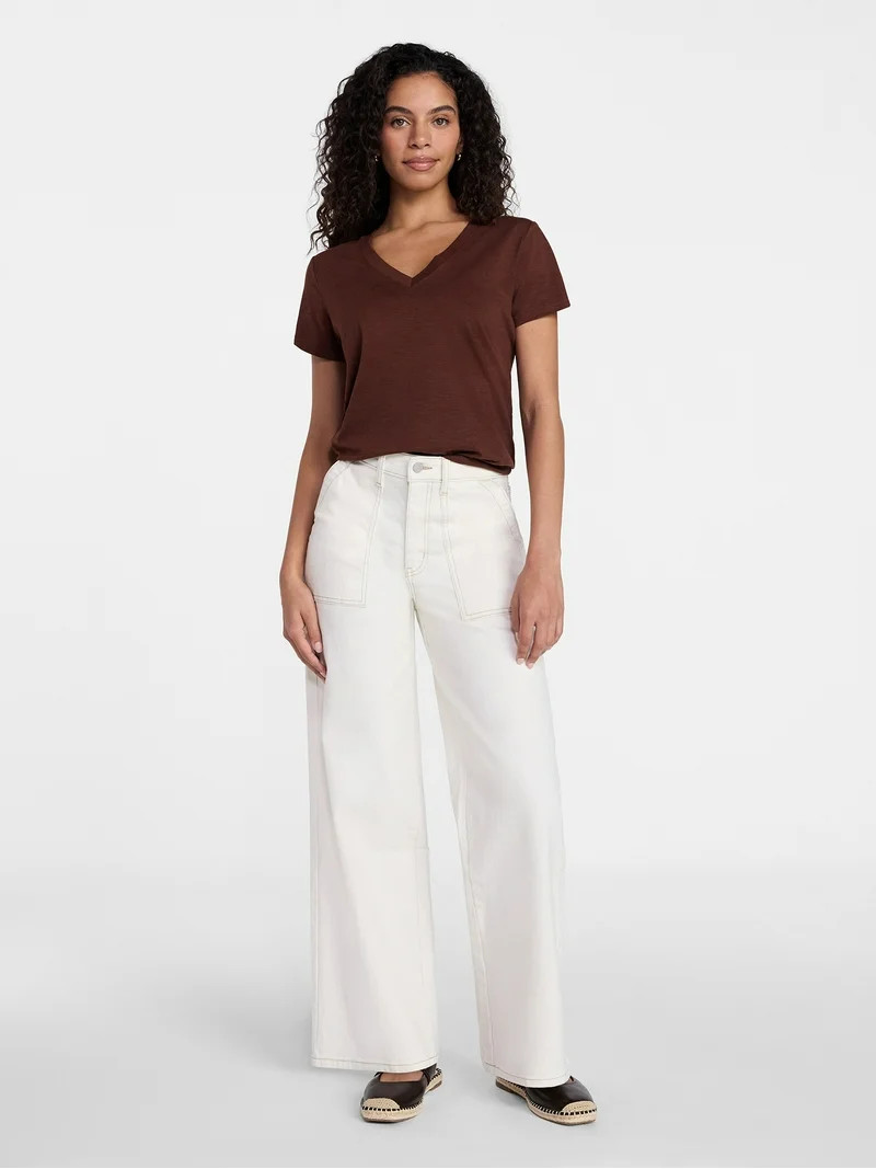 Time and Tru Women's Wide Leg Utility Trousers, 31" Inseam, Sizes 0-20 | Walmart (US)