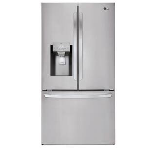 LG 28 cu. ft. 3 Door French Door Refrigerator with Ice and Water with Single Ice in Stainless Sta... | The Home Depot