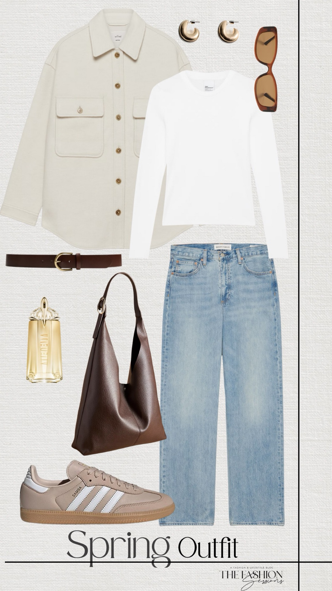 Spring Outfit | Aritzia Wool Jacket | White Long Sleeve | Blue Denim Jeans | Brown Slouch Bag | Mugler Perfume | Adidas Samba | 

#LTKStyleTip #LTKSeasonal #LTKShoeCrush