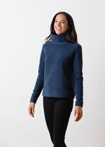 Park Slope Turtleneck in Double Layer Vello Fleece (Navy) | Dudley Stephens