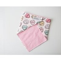 Candy Hearts Baby Bib | Etsy (US)