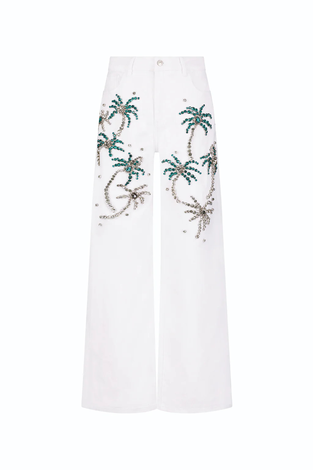 Crystal Palm High Rise Jean - White | The Noli Shop