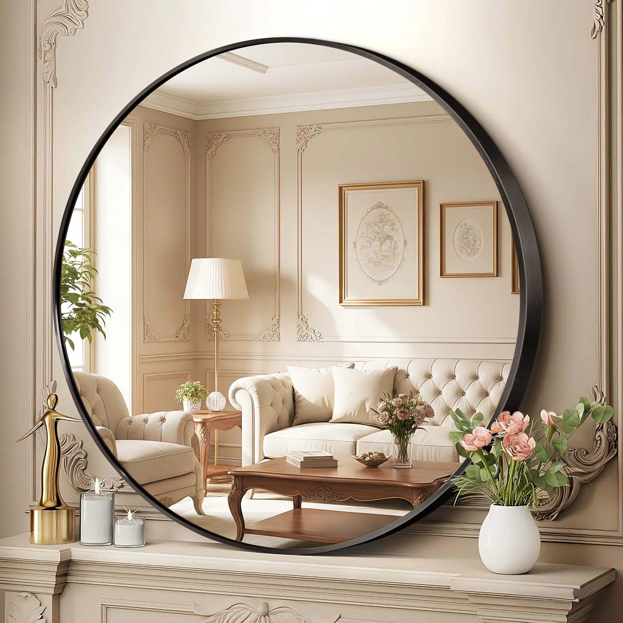 Latitude Run® Round Metal Framed Mirror | Wayfair | Wayfair North America