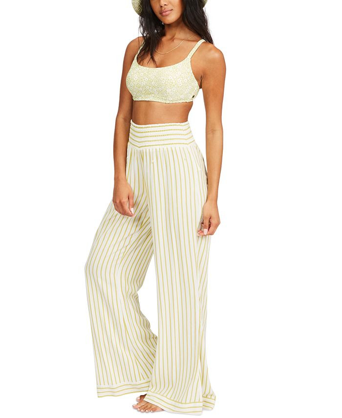 Billabong Juniors' Daybreak Smocked Wide-Leg Pants & Reviews - Leggings & Pants - Juniors - Macy'... | Macys (US)