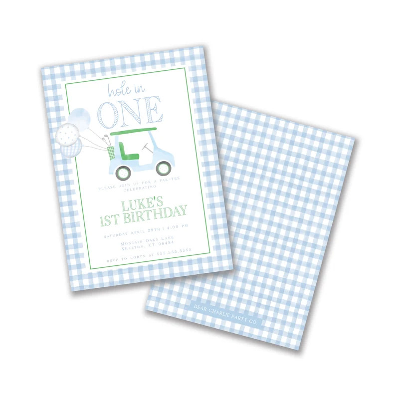 Printable Golf Birthday Party Invitation, Hole in One Boy Birthday, Digital Download - Etsy | Etsy (US)
