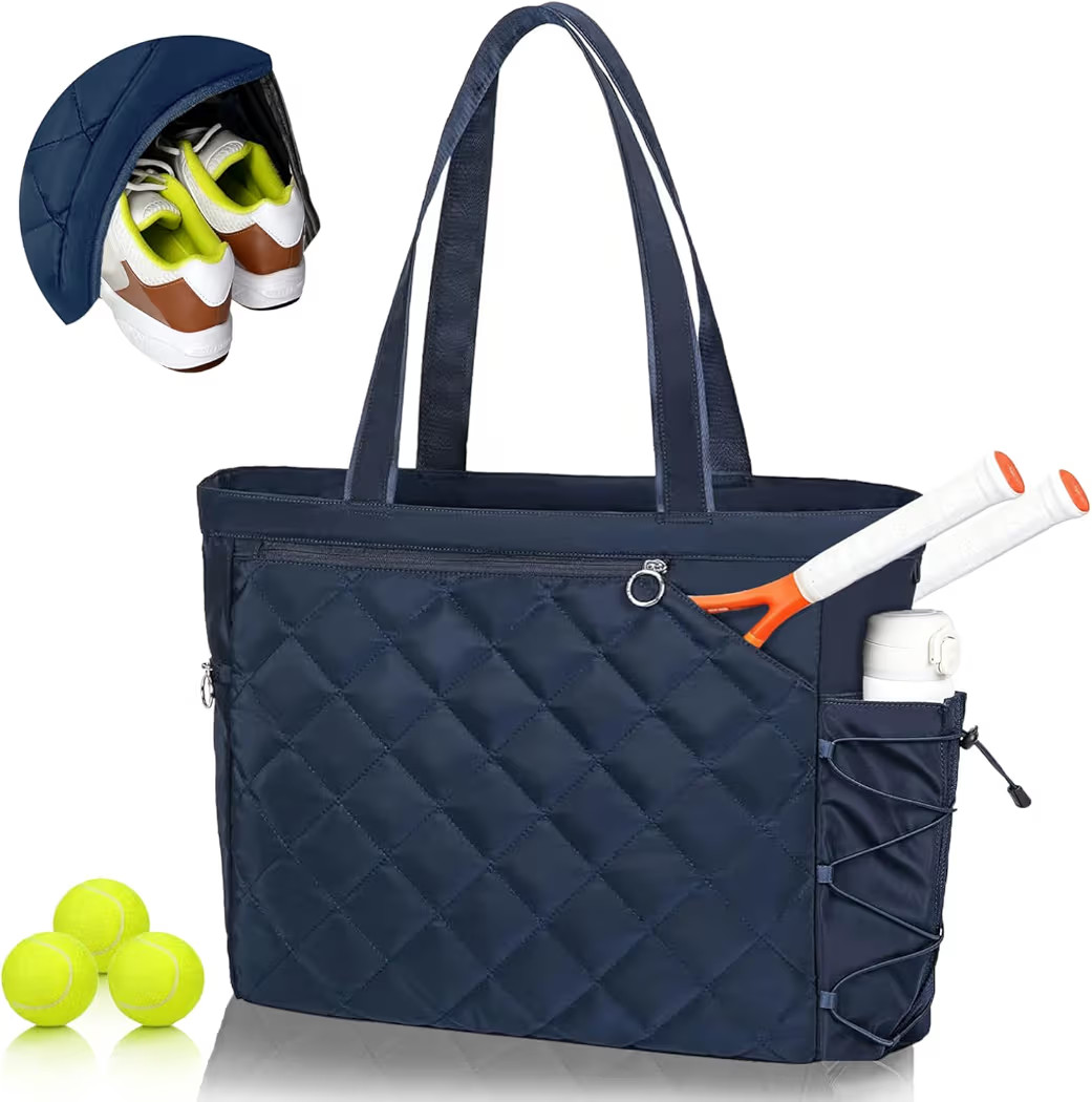Tennis Tote With Shoe Compartment For Men & Women Waterproof Tennis Tote Holds 2-4 Rackets With S... | Amazon (US)