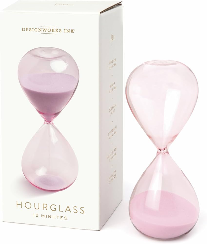 DesignWorks Ink Hourglass Sand Timers Boxed 15-Minute Retro Glass Timer, 6.5" Tall, Purple Lilac ... | Amazon (US)