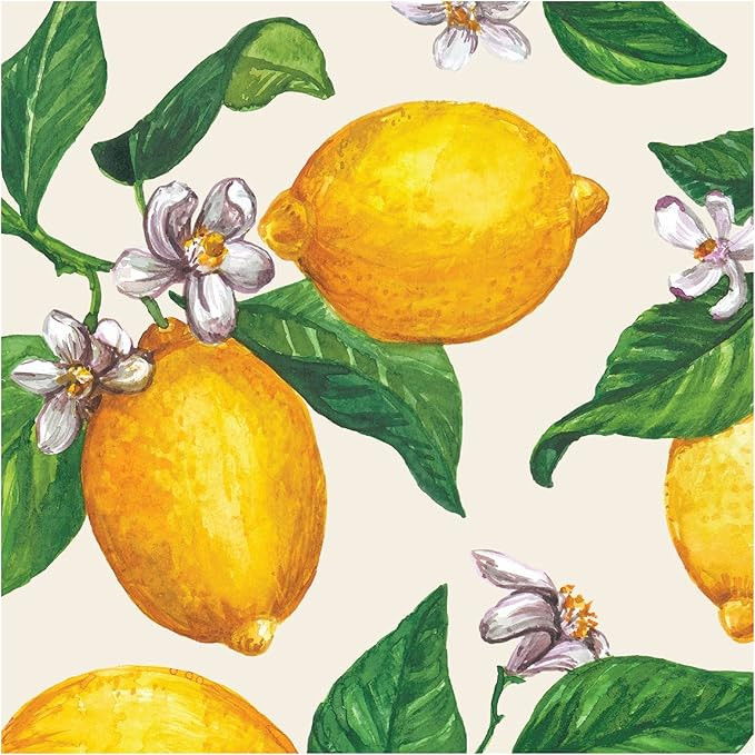 Party Beverage Cocktail Napkins for Bar - 5 inch by 5 inch Paper Wedding Napkins Pack of 20 - Lem... | Amazon (US)