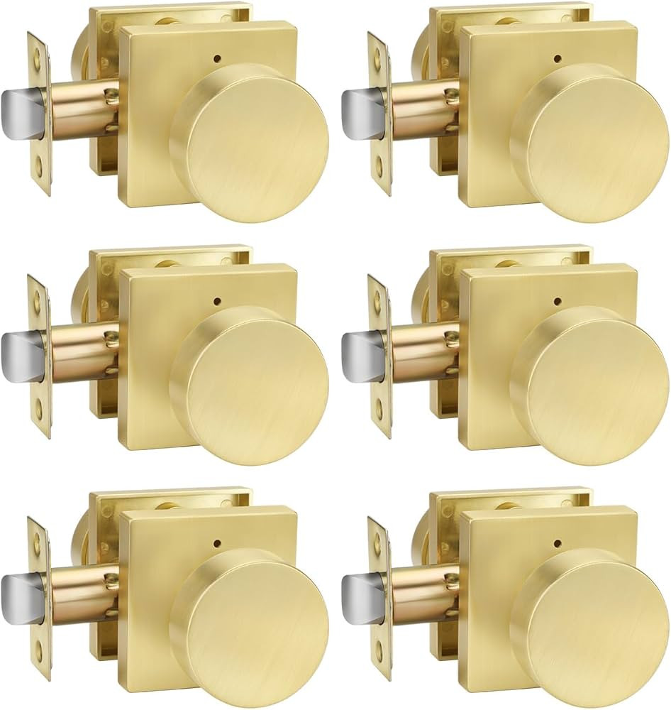 Goldenwarm Privacy Gold Door Knobs Interior, Zinc-Alloy Heavy Duty Brushed Gold Interior Door Kno... | Amazon (US)
