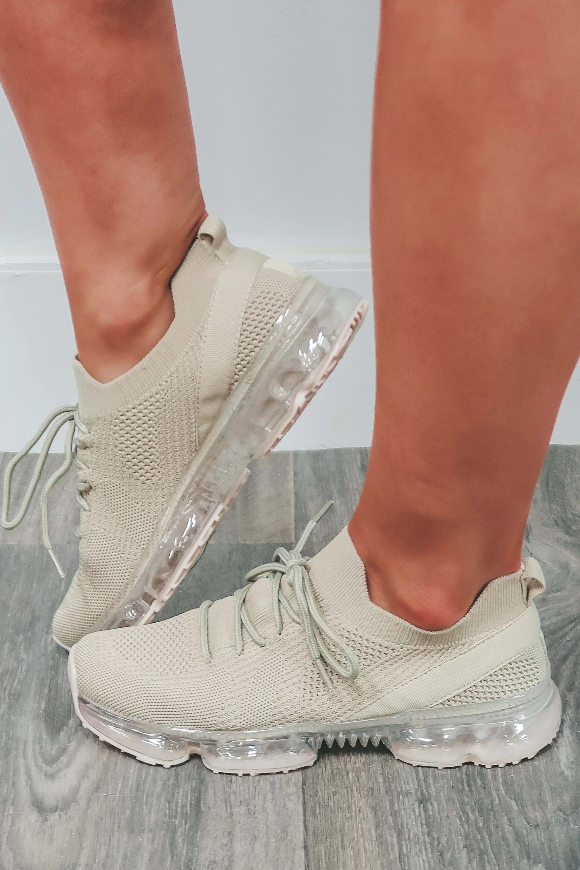 In The Lead Sneakers: Beige | Shophopes