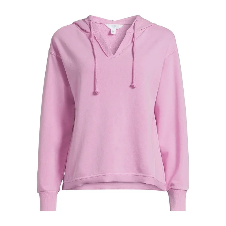 Time and Tru Women's Split Neck Hoodie, Sizes XS-XXXL | Walmart (US)
