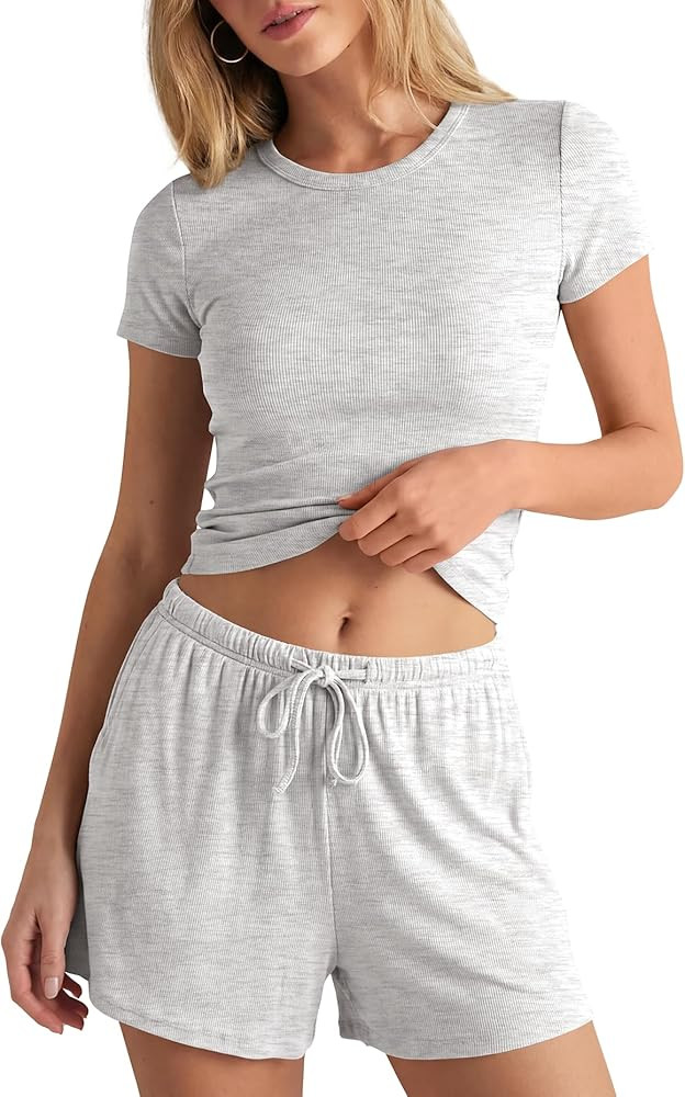 Darong 2 Piece Shorts Set for Women Summer Lounge Wear Casual Airport Travel Outfits Matching Clo... | Amazon (US)