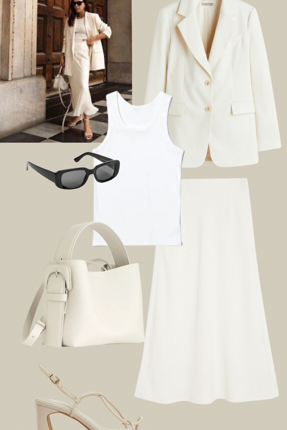 Cream blazer outfit