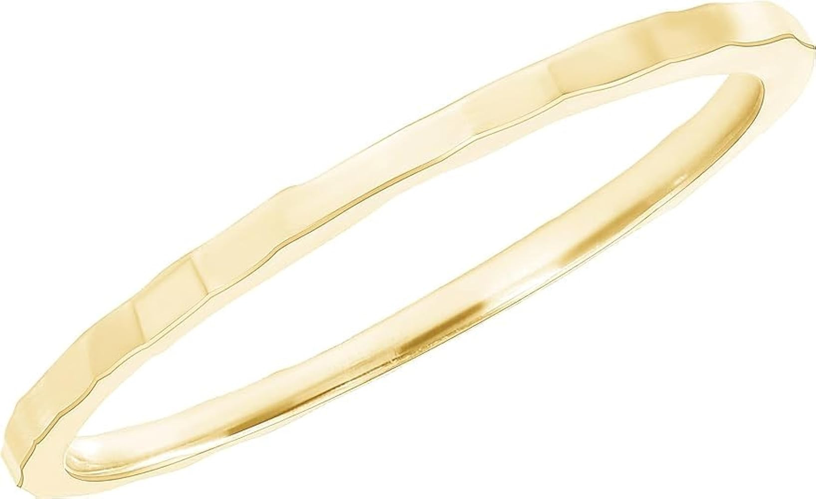 Real Solid 10k Yellow, White & Rose Gold Dainty Ridged-Style Rings, Simple 1mm Thin and Skinny Go... | Amazon (US)