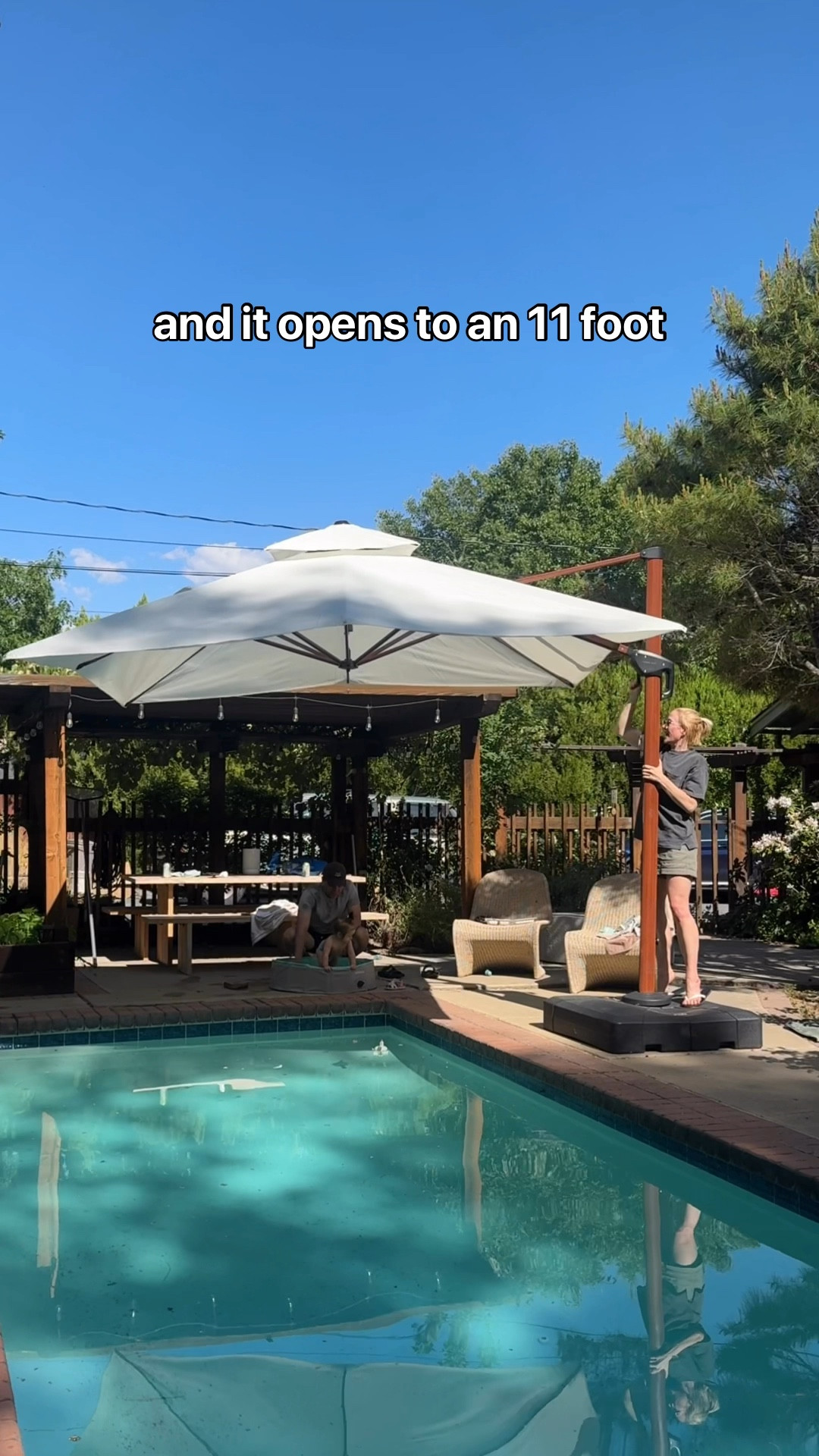 This umbrella is a star, and not only because it went viral on my Instagram! It truly is the hero of our summer so far, providing a ton of shade that is easy to reposition wherever you need it throughout the day. 

We have the cream color which, along with the wood finish of the stand, has a sophisticated market umbrella vibe.   We’re making this our summer of the outdoors, and it’s going to be a lot more comfortable things to this umbrella! #outdoordecor #umbrella #summerdecor

#LTKHome #LTKSeasonal #LTKSaleAlert