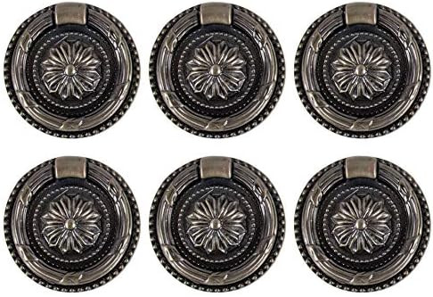 AUEAR, 6 Pcs Cabinet Ring Pull Handle Knobs Cupboard Drawer Dresser Knobs Pull Handle Antique Bra... | Amazon (US)